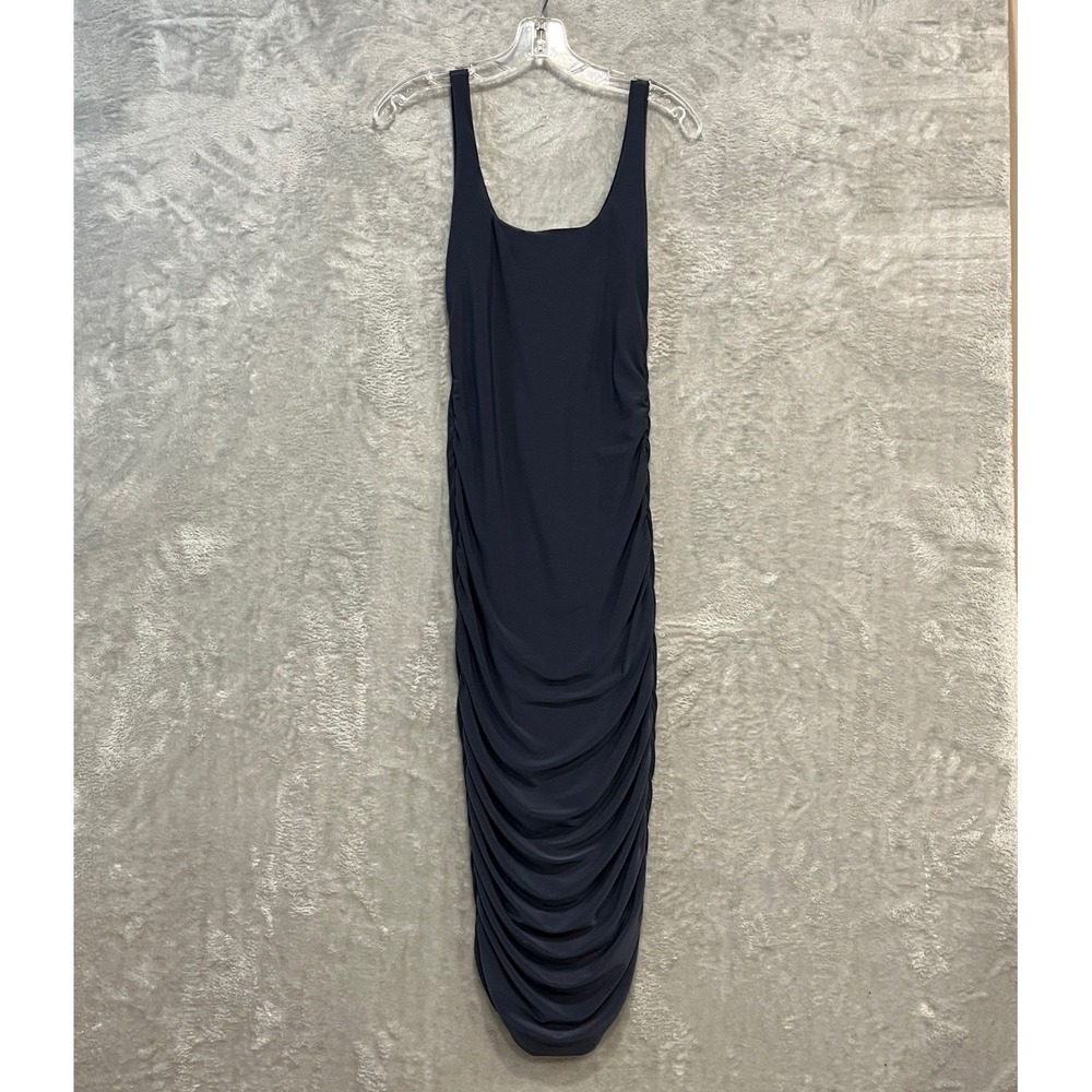 Windsor Midi Dress Womens Small Grey Ruched Bodycon Scoop Neck‎ Sleeveless New